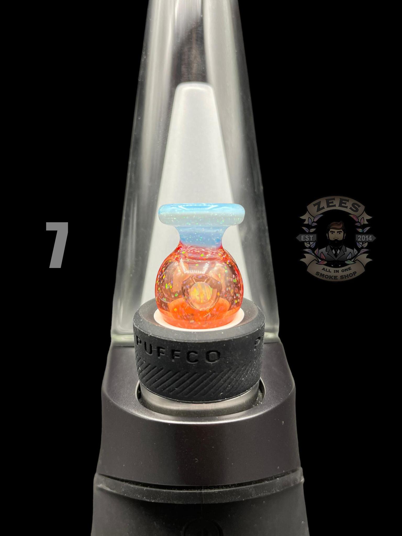 SOUP GLASS: CRUSHED OPAL ENCASED OPAL PUFFCO PEAK BUBBLE CAP - Image 9
