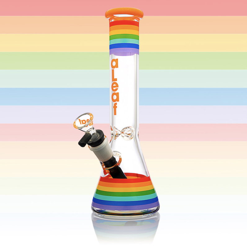 Alternative view of ALEAF GLASS: 10" PRIDE COLLECTION BEAKER WATER PIPE