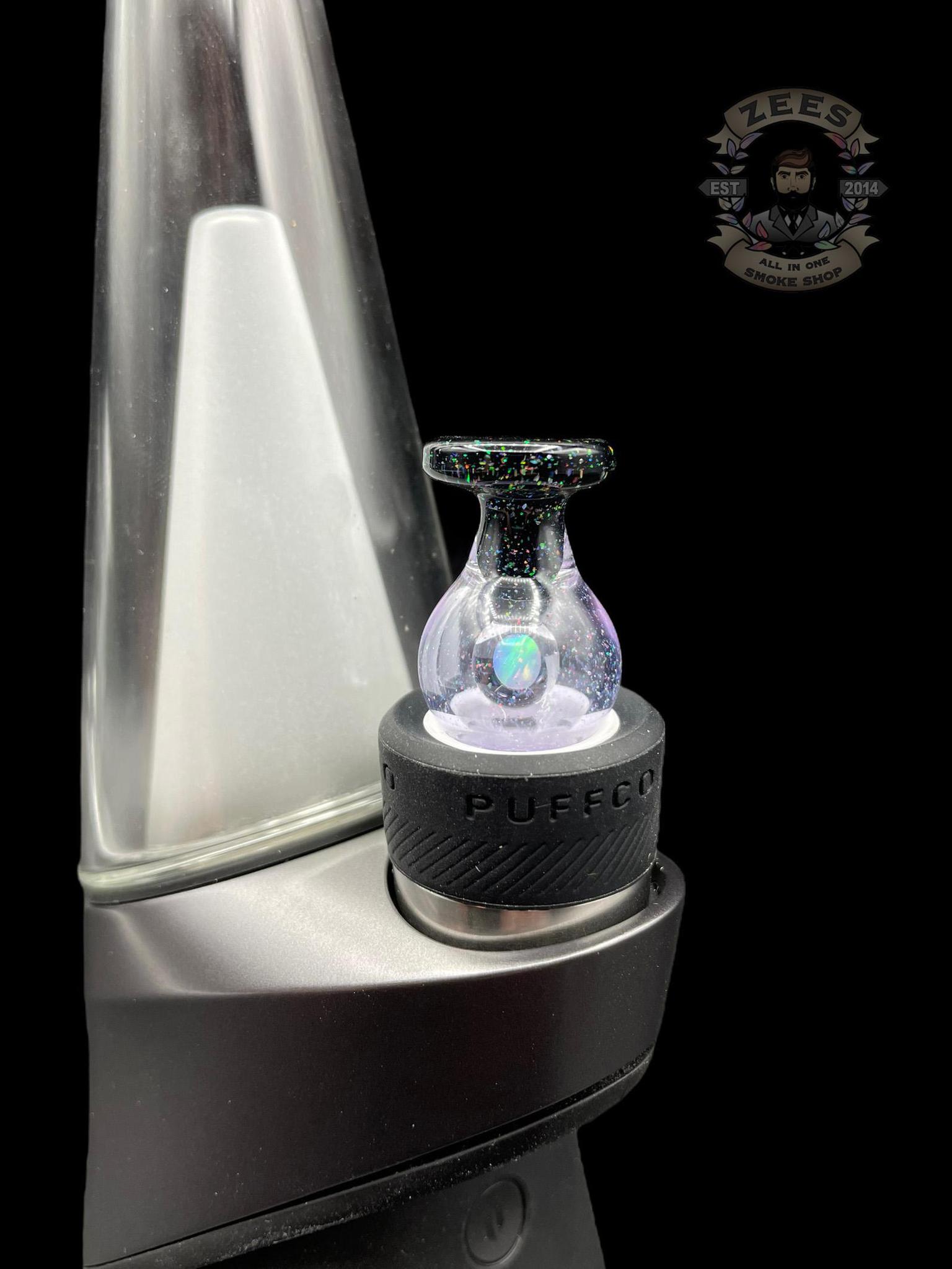 SOUP GLASS: CRUSHED OPAL ENCASED OPAL PUFFCO PEAK BUBBLE CAP