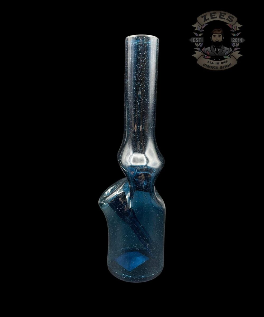 Alternative view of BRO-D GLASS ART: BLUE STARDUST BOTTLE RIG #7