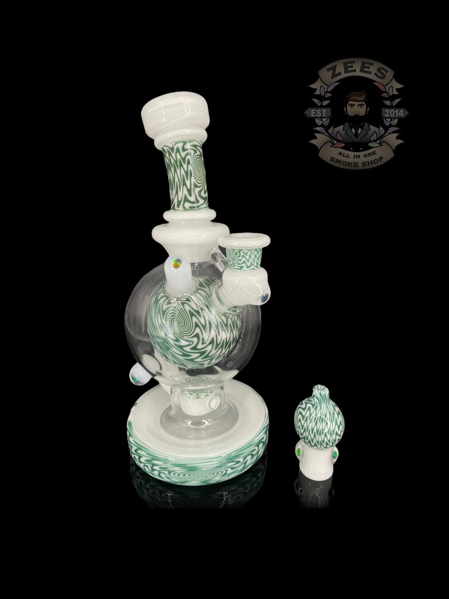 BRENT 503: 8" FULLY WORKED OPAL WIG WAG BALL RIG W/ MATCHING CAP - Image 2