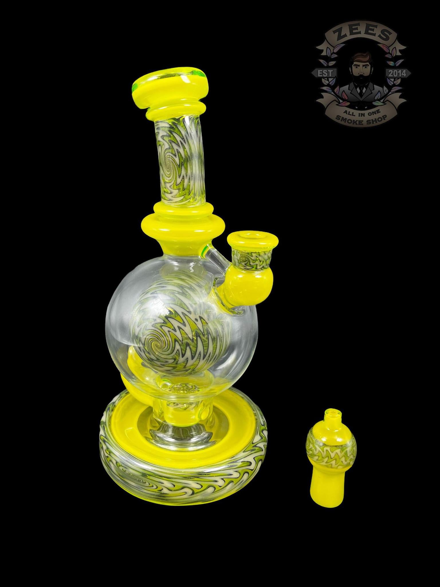 BRENT 503: 8" LEMON DROP (UV) WIG WAG BALL RIG W/ MATCHING CAP - Image 2
