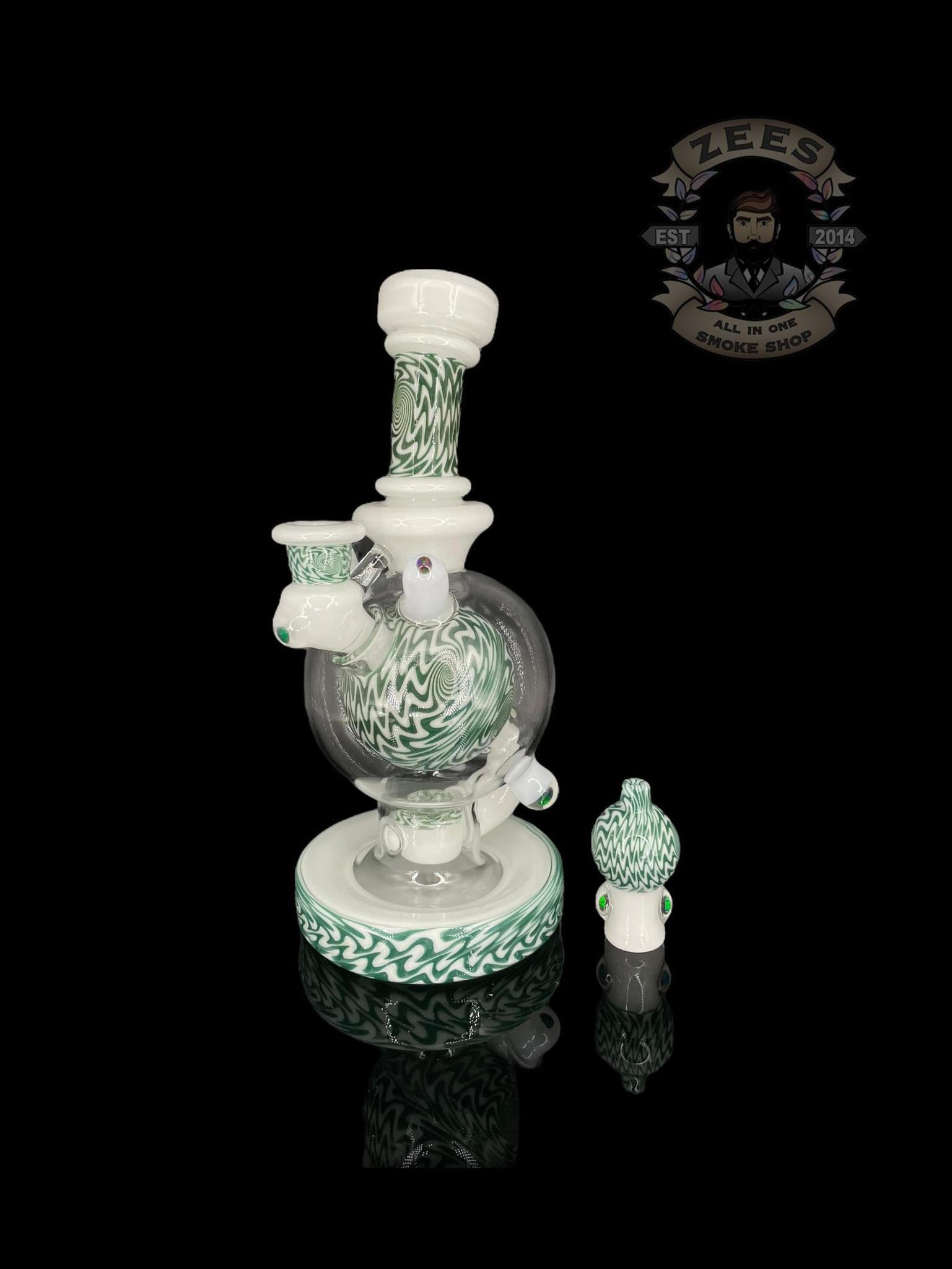 BRENT 503: 8" FULLY WORKED OPAL WIG WAG BALL RIG W/ MATCHING CAP