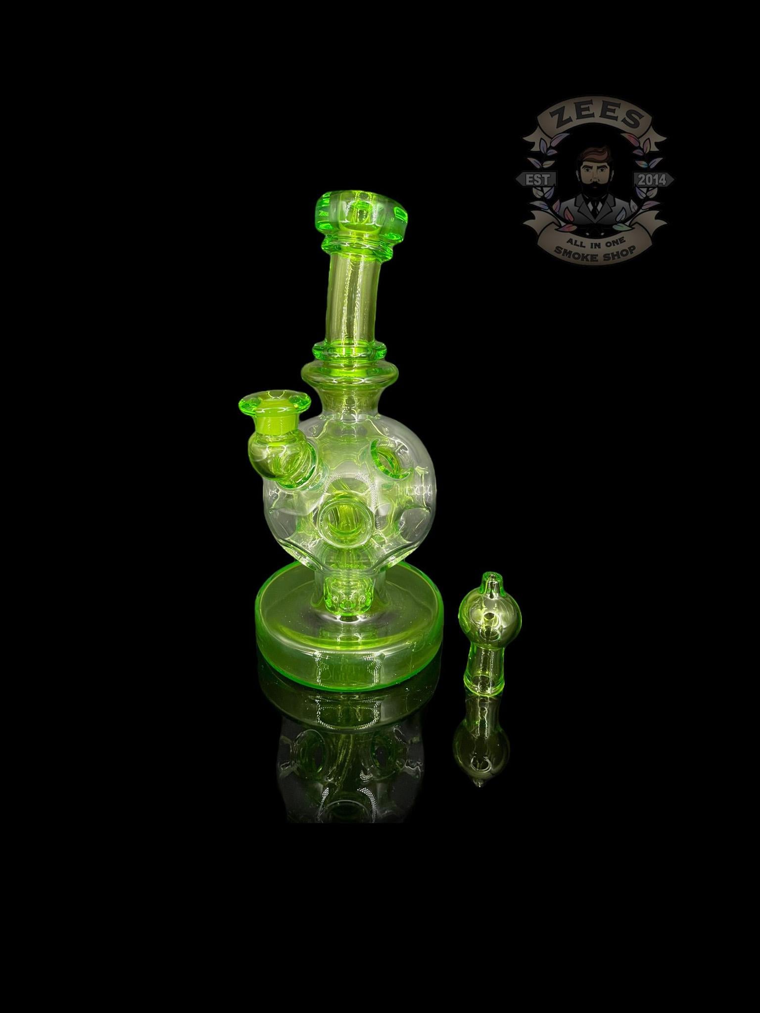 BRENT 503: 8" TEST LAB GREEN EXOSPHERE RIG W/ MATCHING CAP