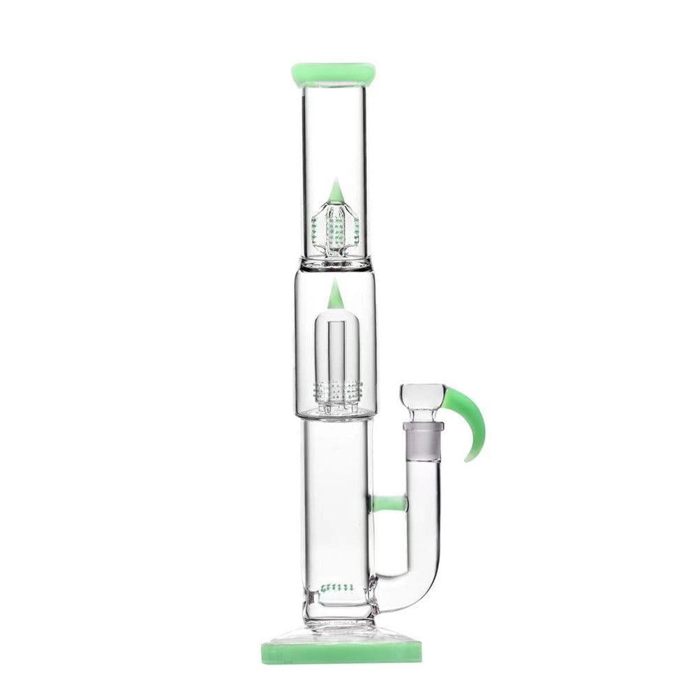 IRIDESCENT GLASS: FLOWER TUBE GRIDDED WITH FLAME PERC