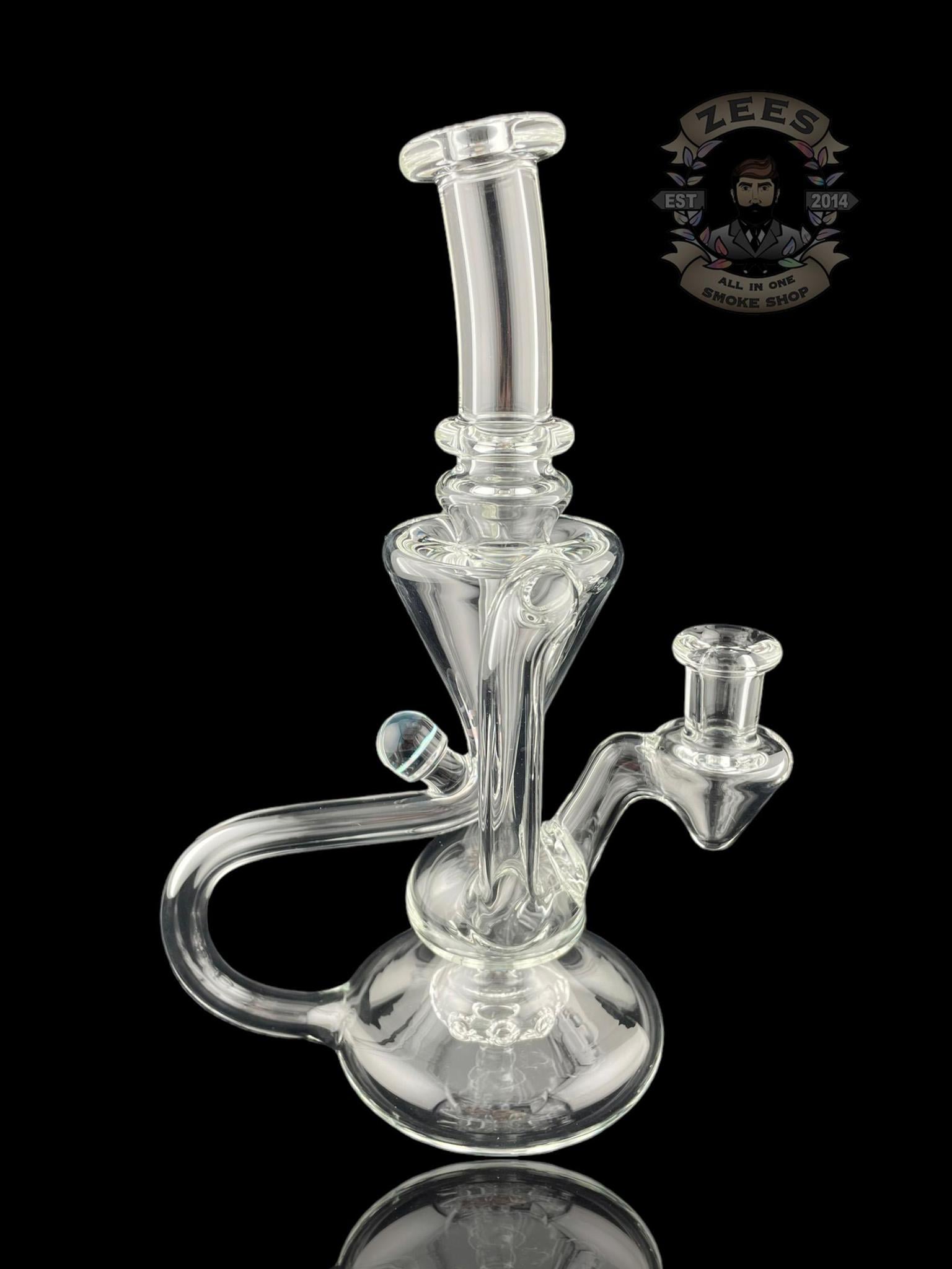 BOOGIE GLASS: CLEAR DUAL UPTAKE FLOATER RECYCLER #7 - Image 2