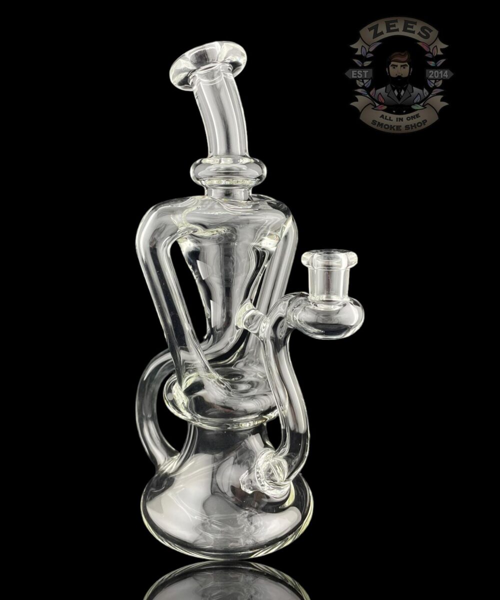 MATT D GLASS: CLEAR DUAL UPTAKE FLOATER RECYCLER #5
