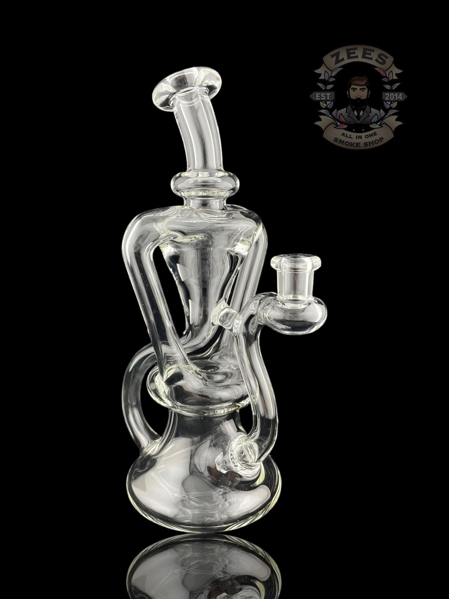 MATT D GLASS: CLEAR DUAL UPTAKE FLOATER RECYCLER #5
