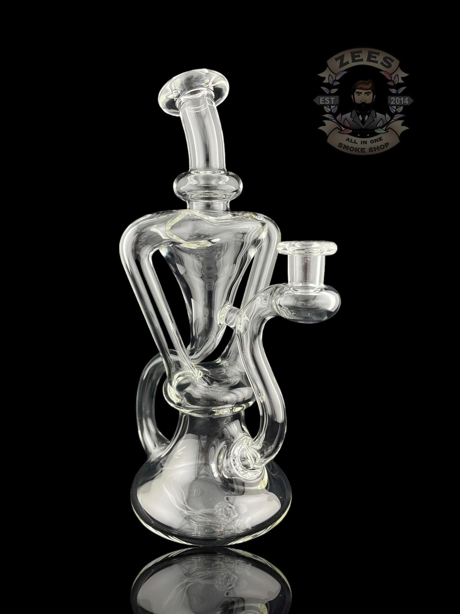 MATT D GLASS: CLEAR DUAL UPTAKE FLOATER RECYCLER #7