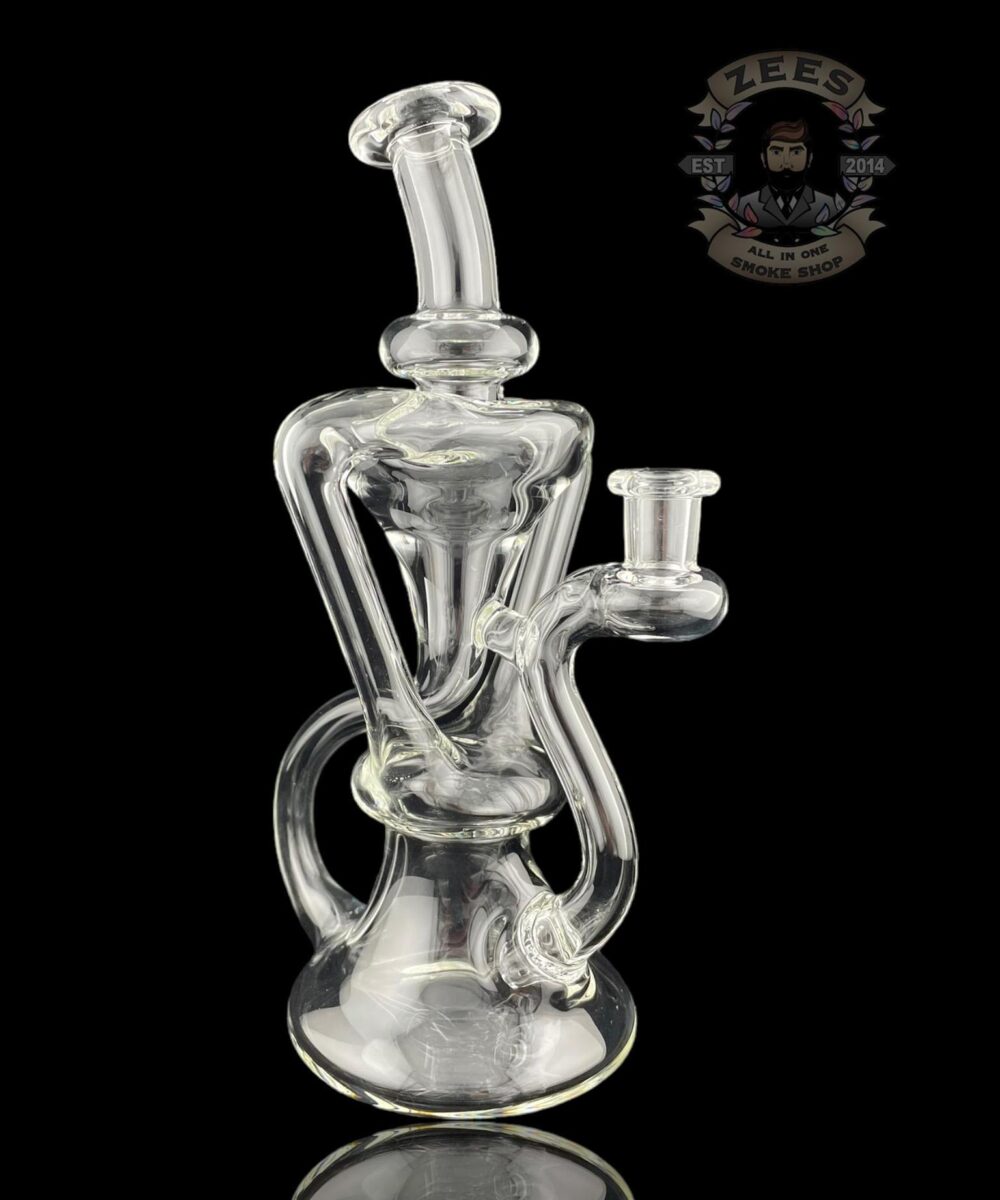 MATT D GLASS: CLEAR DUAL UPTAKE FLOATER RECYCLER #6
