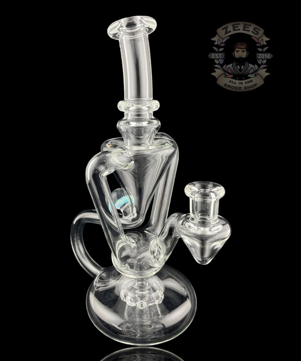 BOOGIE GLASS: CLEAR DUAL UPTAKE FLOATER RECYCLER #4
