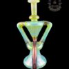 MATT D GLASS: LIGHT BLUE x NS YELLOW x SMOKEY AMETHYST DUAL UPTAKE FLOATER RECYCLER - Image 3