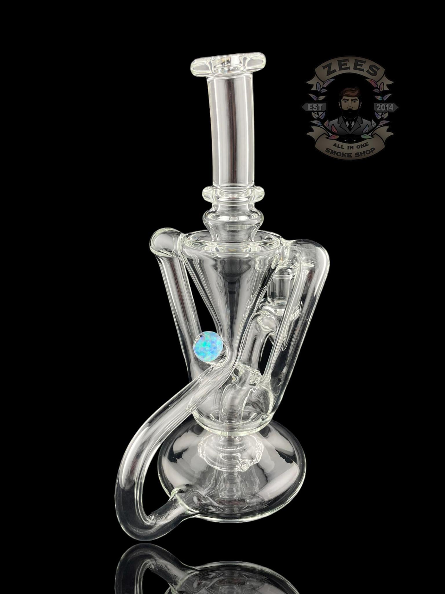 BOOGIE GLASS: CLEAR DUAL UPTAKE FLOATER RECYCLER #7 - Image 3