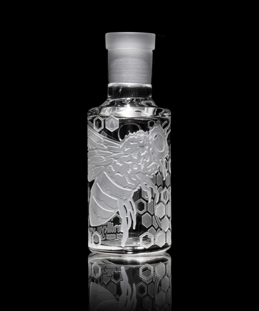 Alternative view of MILKY WAY GLASS: CLEAR 90 DEGREE DRY ASH CATCHER (4 INCHES)