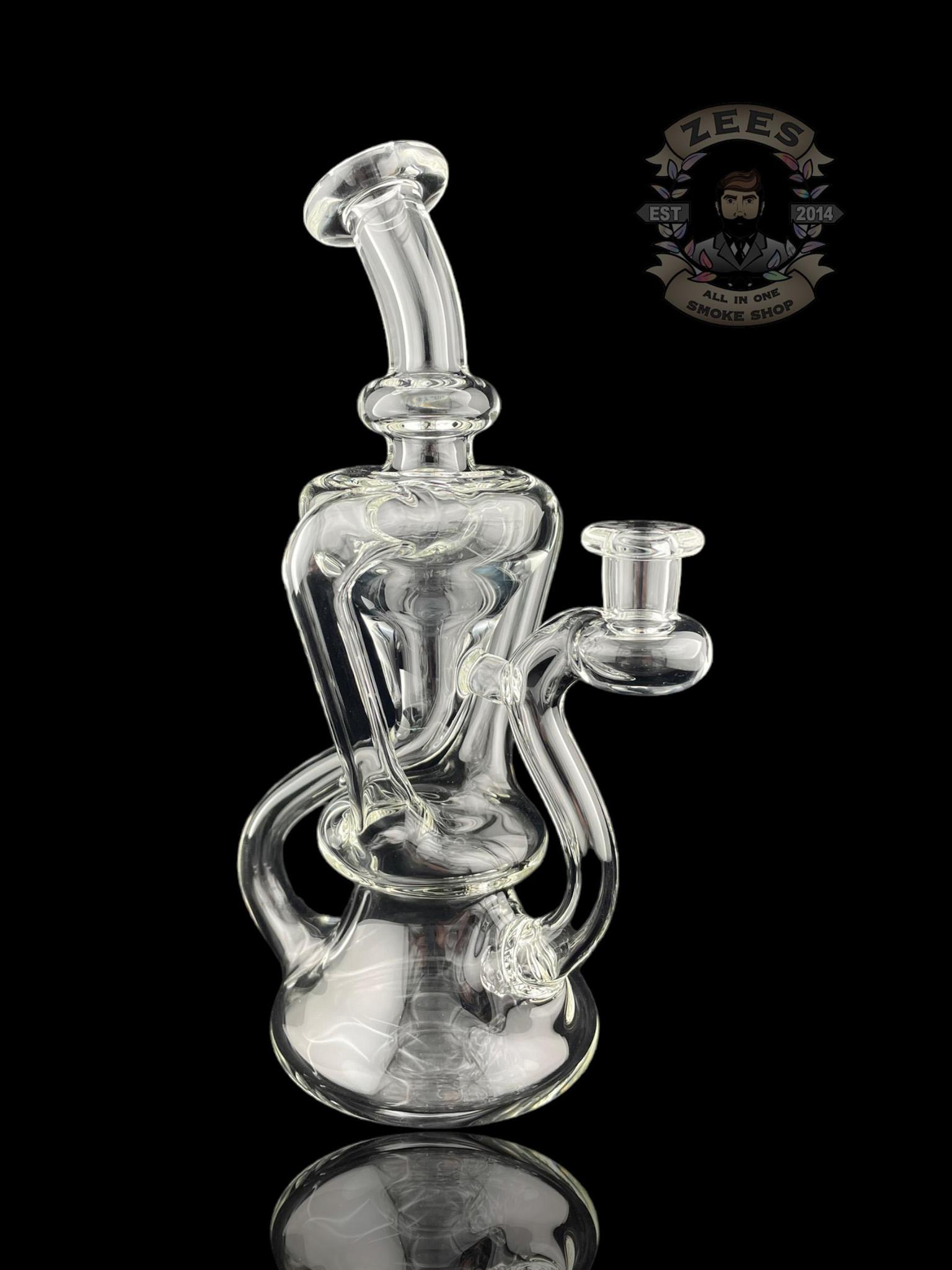MATT D GLASS: CLEAR DUAL UPTAKE FLOATER RECYCLER #9