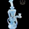 MATT D GLASS: MARINA x ICEY WHITE SATIN DUAL UPTAKE FLOATER RECYCLER