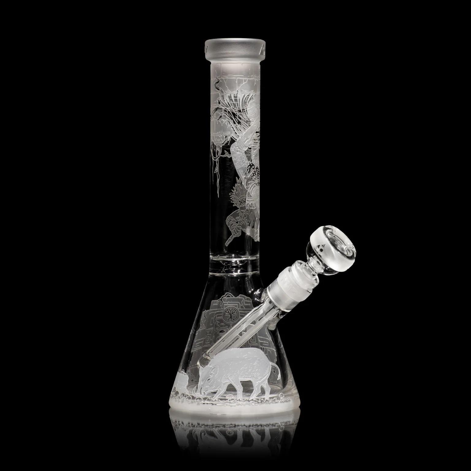 MILKY WAY GLASS: 11" ANCIENT RUINS CLEAR BEAKER (MK-1205) - Image 2