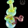 MATT D GLASS: LIGHT BLUE x NS YELLOW x SMOKEY AMETHYST DUAL UPTAKE FLOATER RECYCLER - Image 4