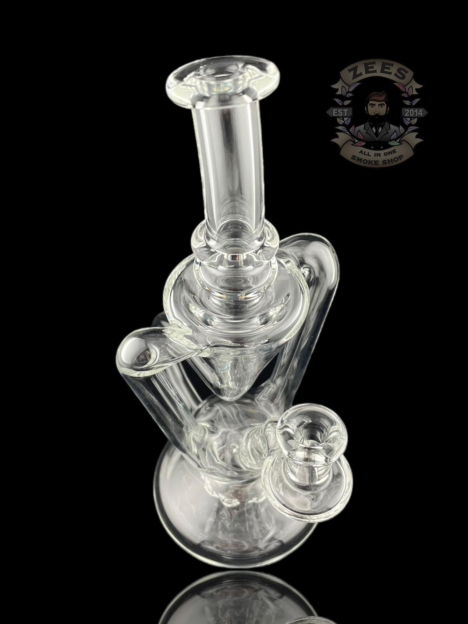 BOOGIE GLASS: CLEAR DUAL UPTAKE FLOATER RECYCLER #7 - Image 4