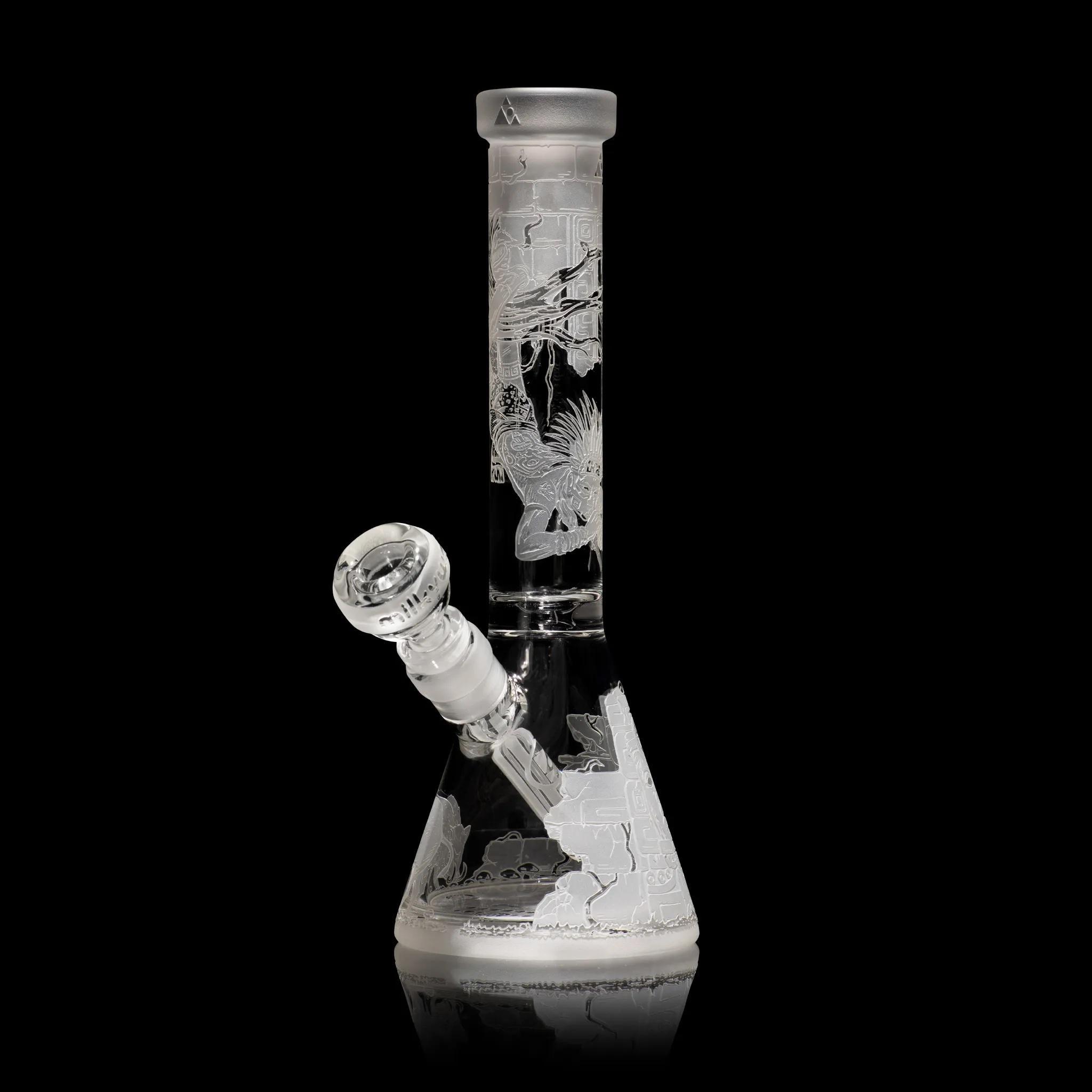 MILKY WAY GLASS: 11" ANCIENT RUINS CLEAR BEAKER (MK-1205)