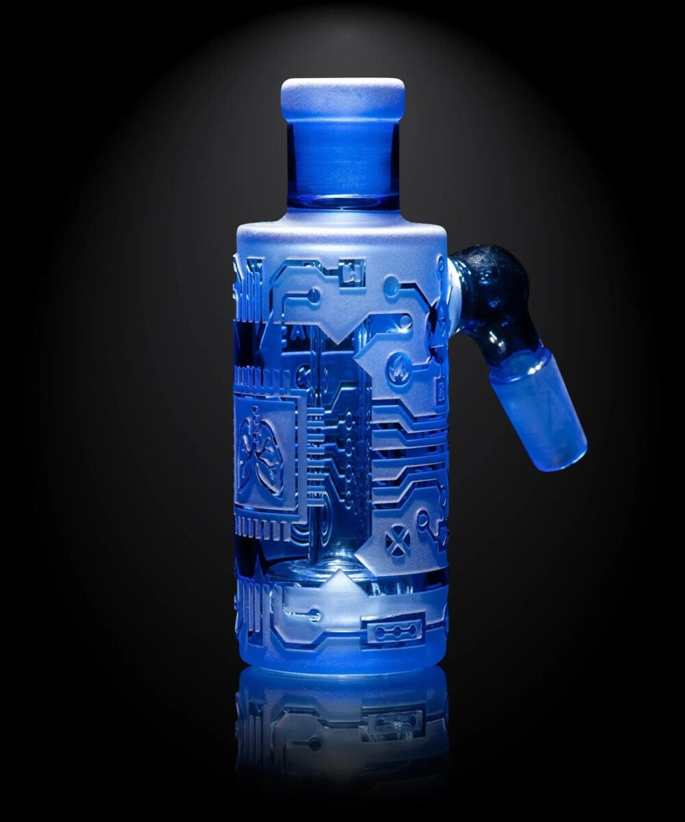 MILKY WAY GLASS: LIGHT BLUE 90 DEGREE WET ASH CATCHER