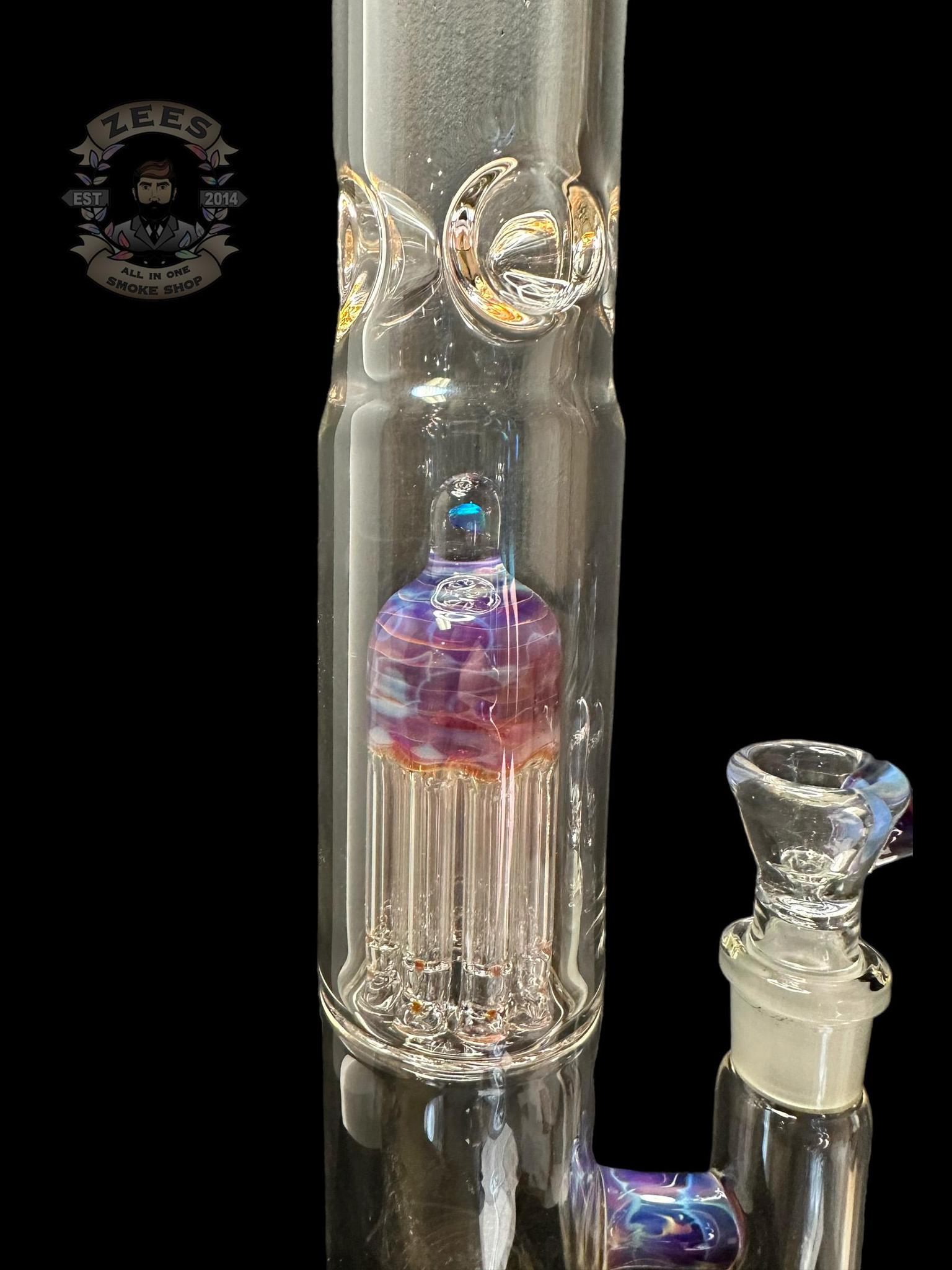 TEXAS TUBES: 18" PURPLE AMBER ENCASED OPAL 9-ARM STEMLINE STRAIGHT TUBE - Image 4