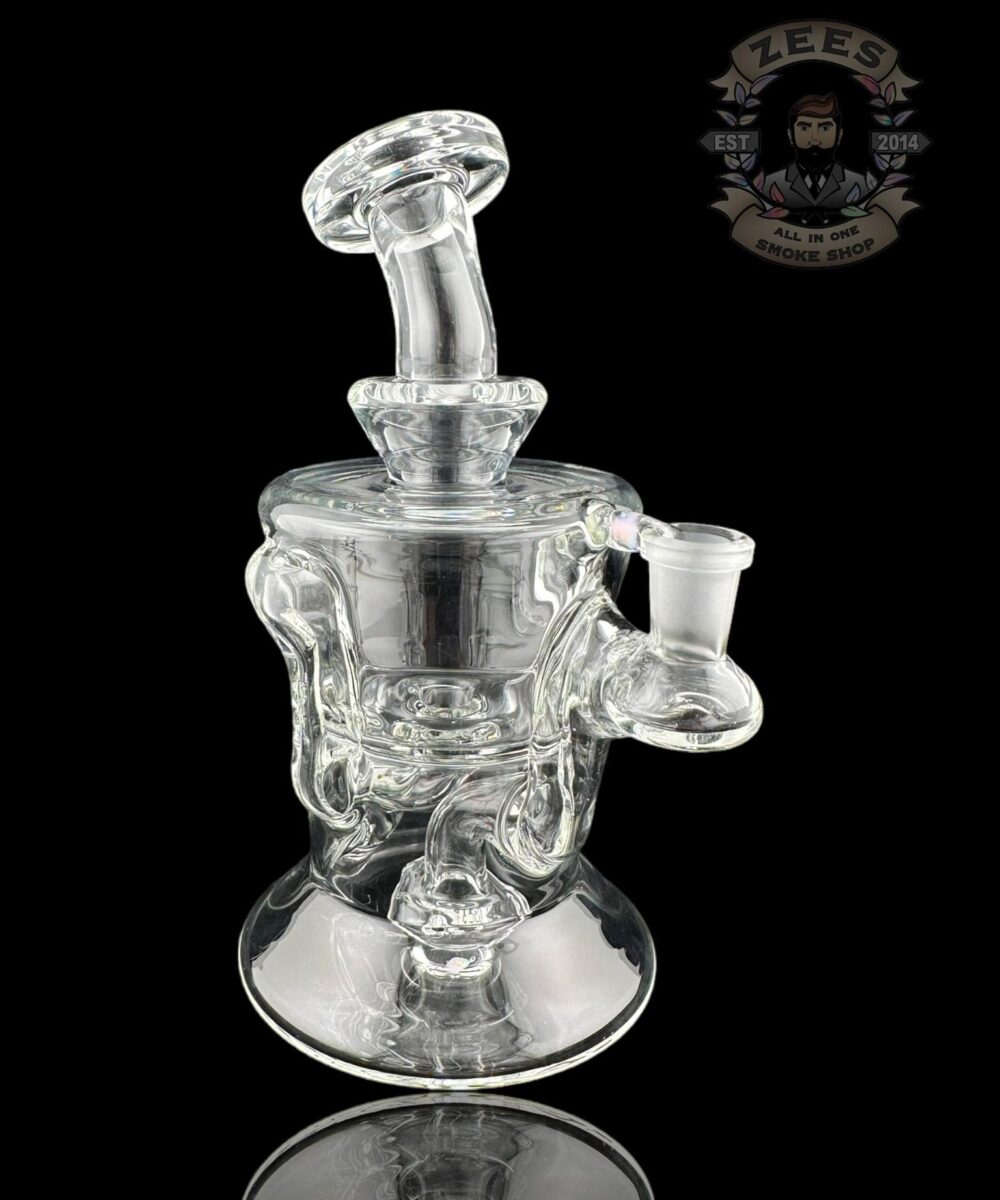 ROWDY GLASS: CLEAR DOUBLE ENCASED OPAL GILLCYCLER #5