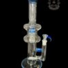 TEXAS TUBES: 15" BLUE SPACE TECH DUAL STEMLINE 8-ARM HOURGLASS TUBE