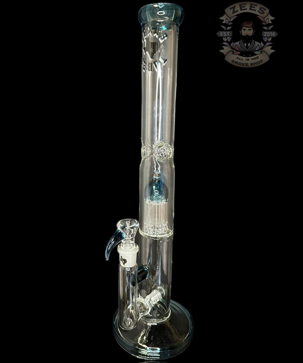 Alternative view of TEXAS TUBES: 18" BLUE STARDUST ENCASED OPAL 9-ARM STEMLINE STRAIGHT TUBE