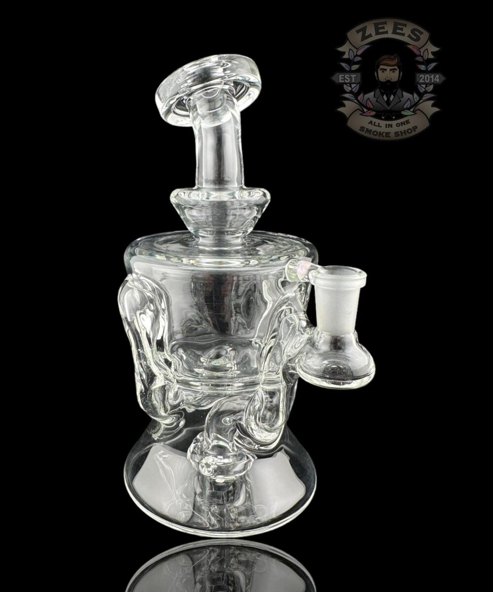 ROWDY GLASS: CLEAR DOUBLE ENCASED OPAL GILLCYCLER #2
