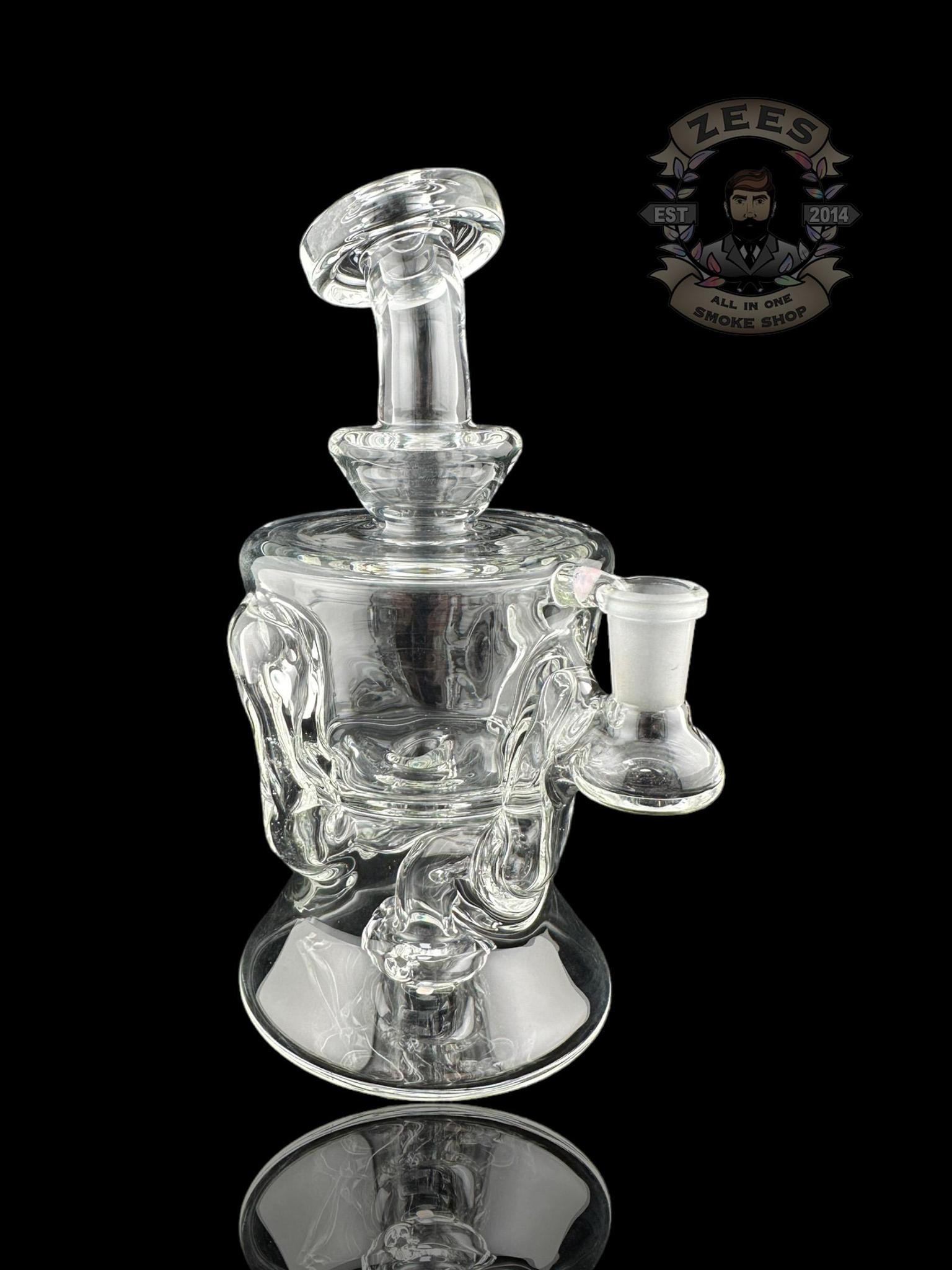 ROWDY GLASS: CLEAR DOUBLE ENCASED OPAL GILLCYCLER #2