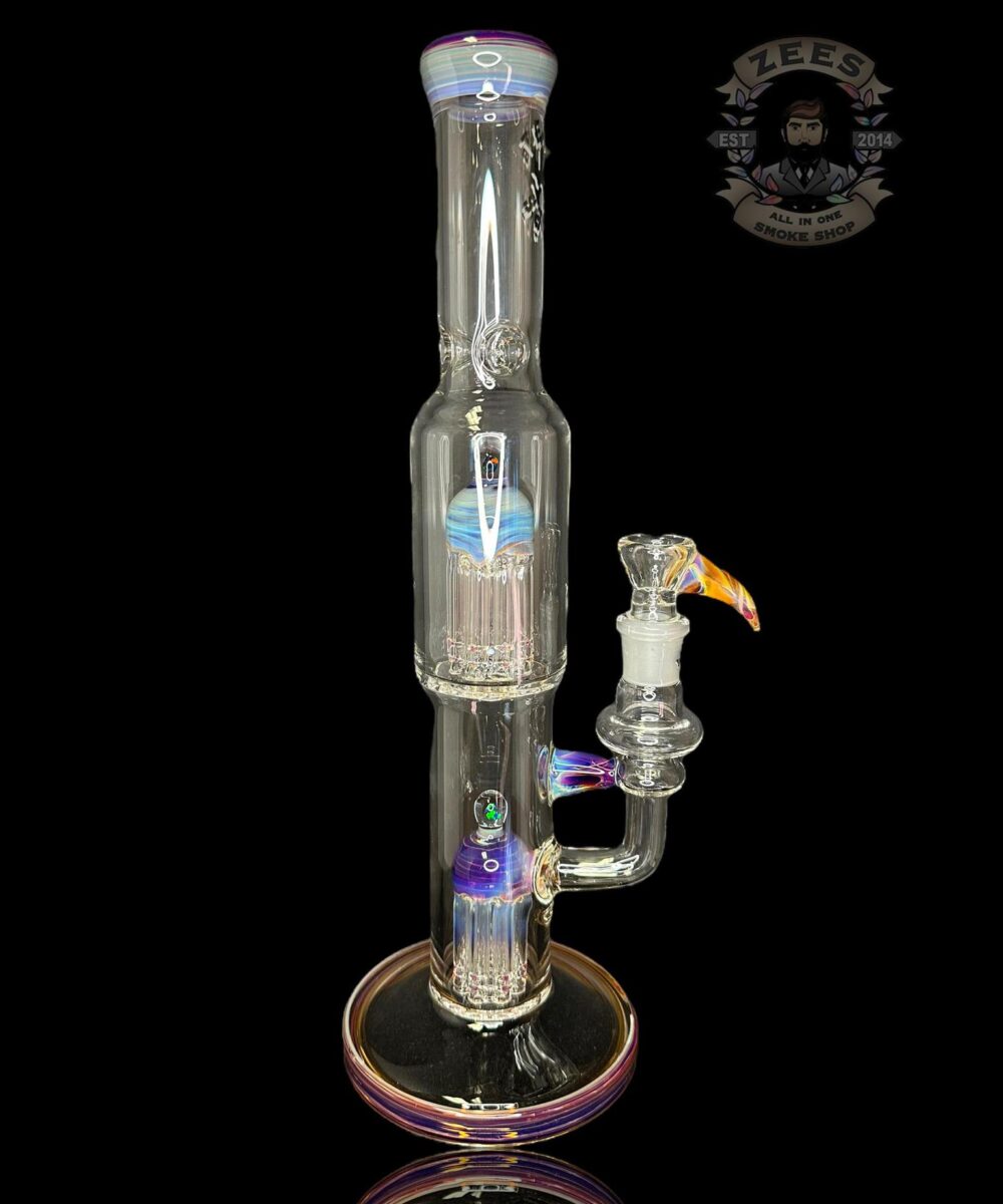 TEXAS TUBES: 15" PURPLE AMBER TWIN OPAL 8-ARM TUBE