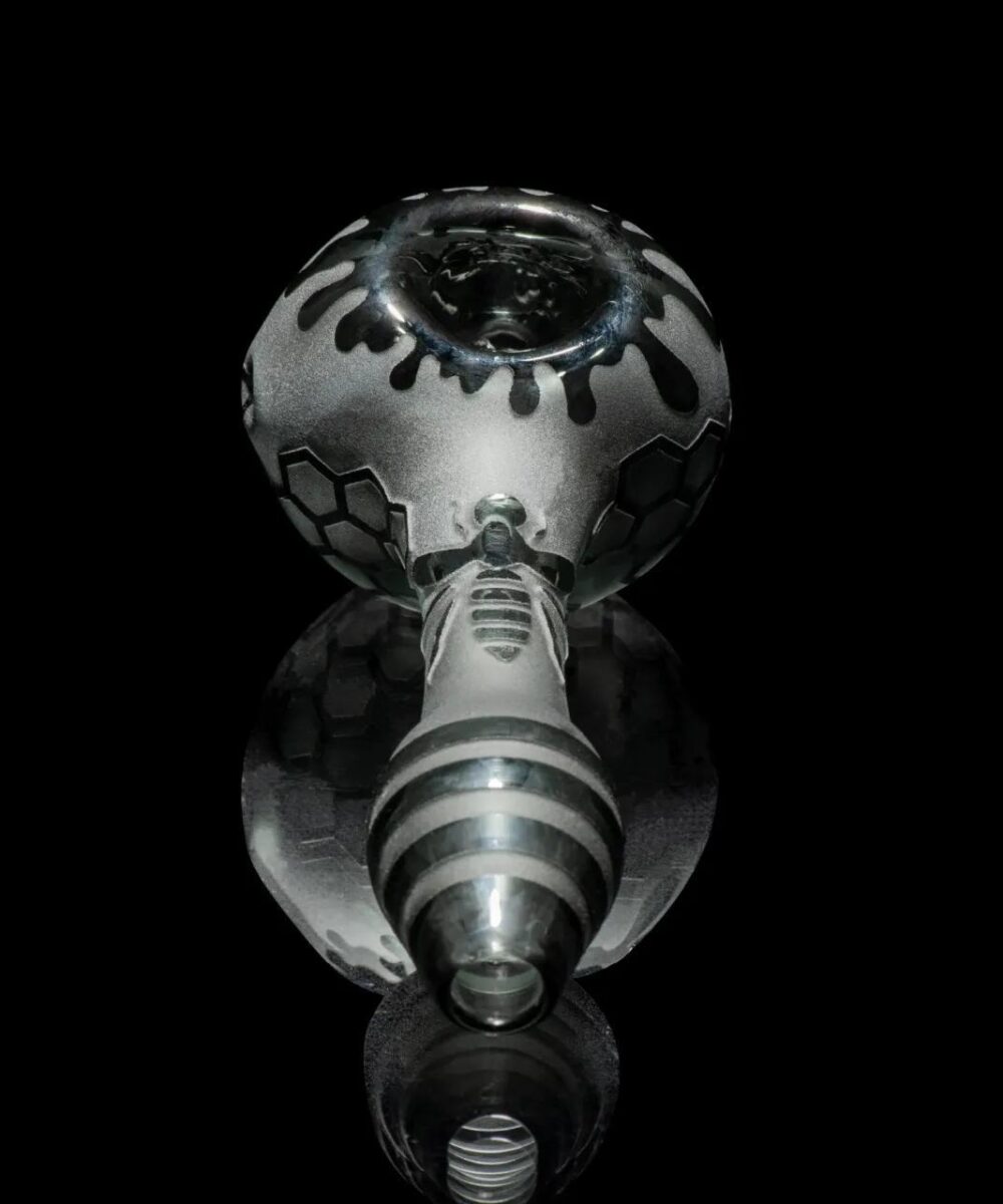 Alternative view of MILKY WAY GLASS: BEE HIVE SMOKE HAND PIPE