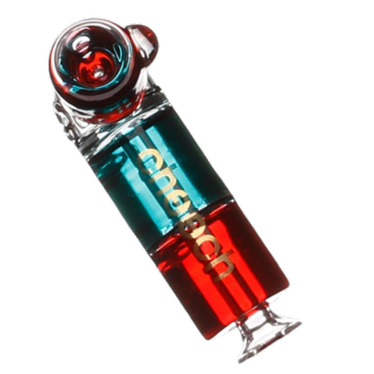 CHEECH GLASS: GLYCERIN DUAL COLOR BOWL HEAD HAND PIPE - Image 2