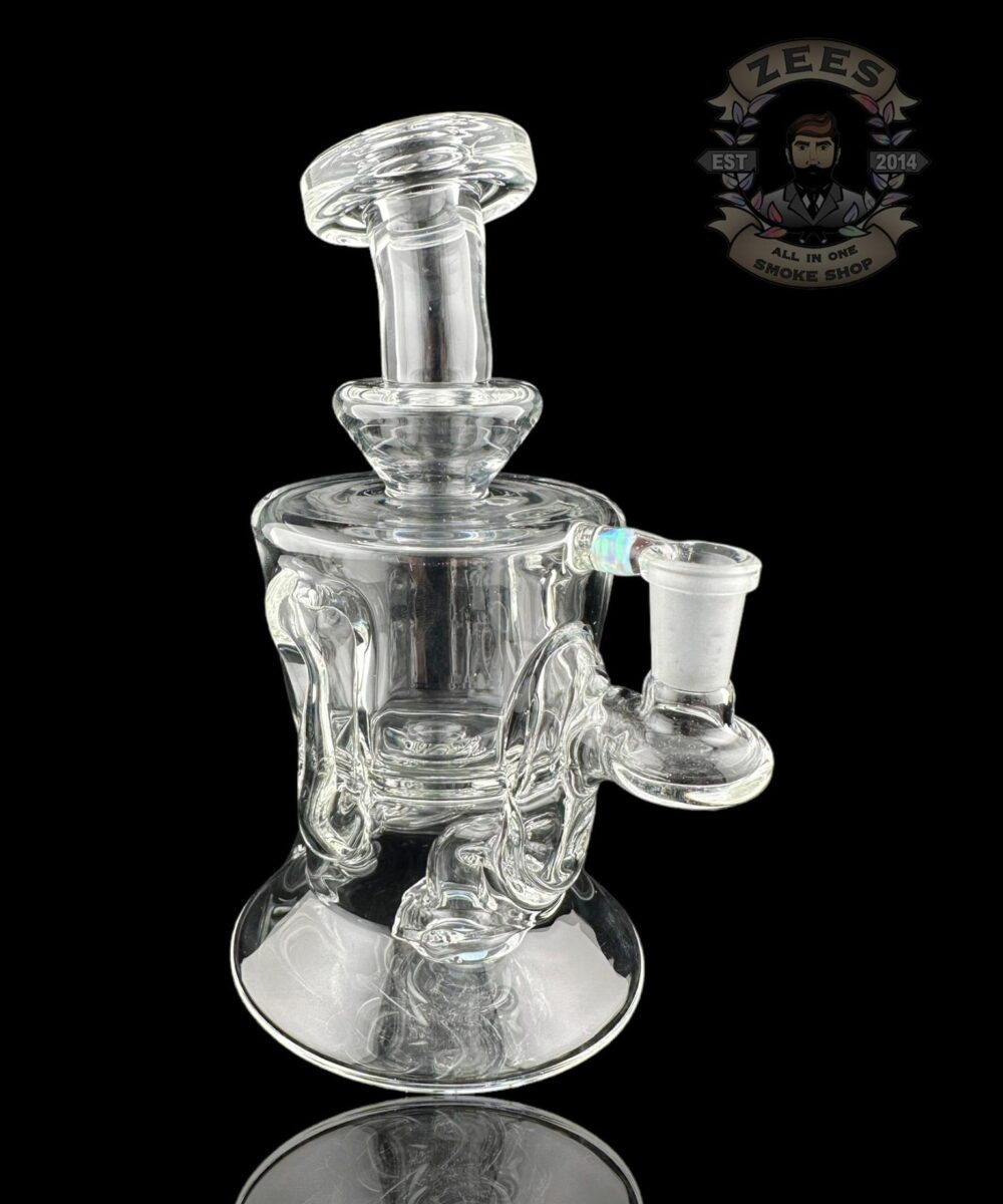ROWDY GLASS: CLEAR DOUBLE ENCASED OPAL GILLCYCLER #3