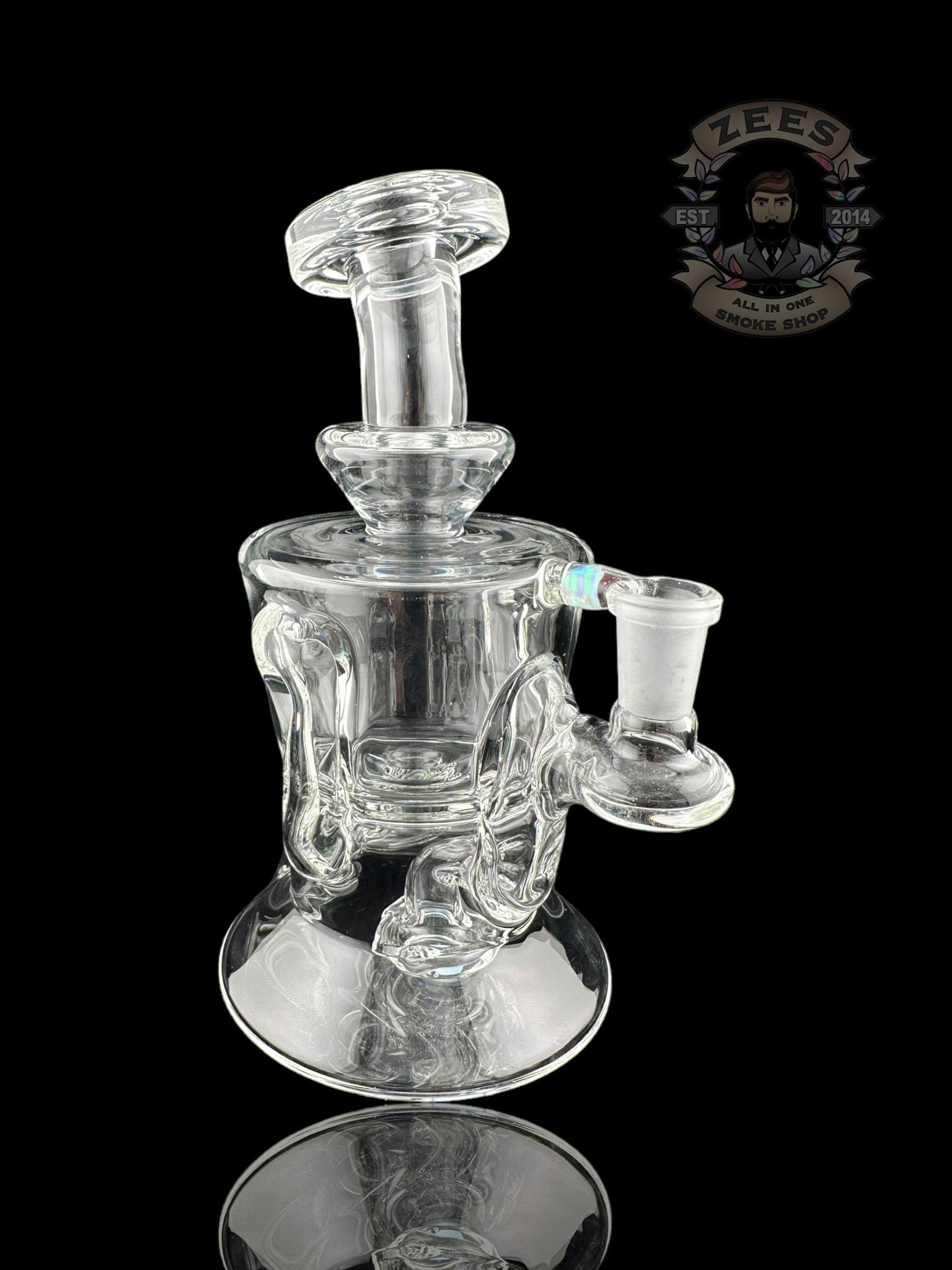 ROWDY GLASS: CLEAR DOUBLE ENCASED OPAL GILLCYCLER #3