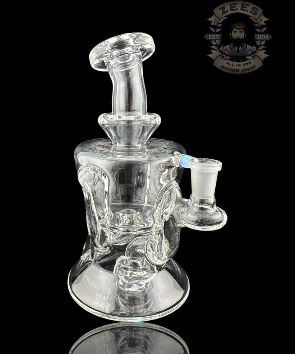ROWDY GLASS: CLEAR DOUBLE ENCASED OPAL GILLCYCLER #7
