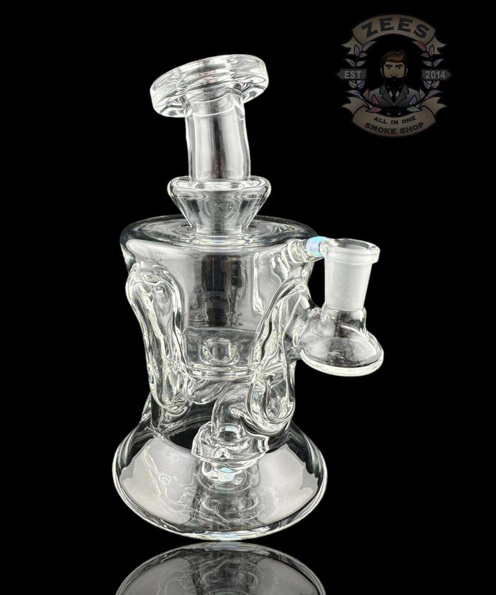 ROWDY GLASS: CLEAR DOUBLE ENCASED OPAL GILLCYCLER #1