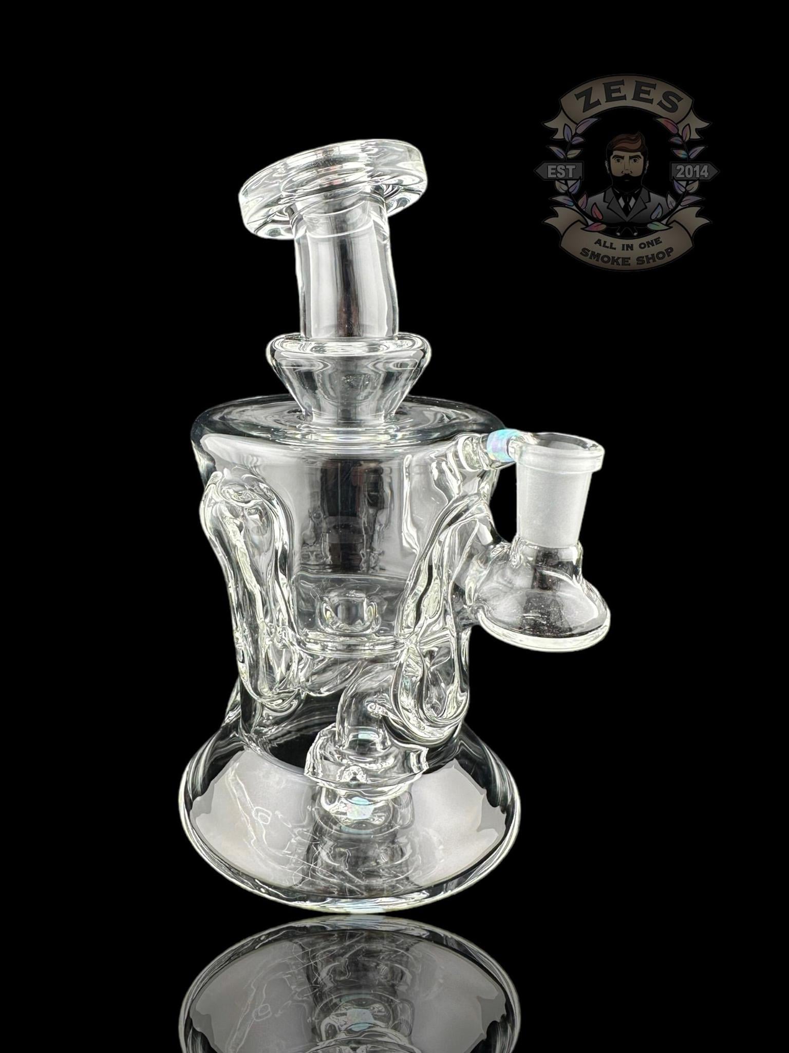 ROWDY GLASS: CLEAR DOUBLE ENCASED OPAL GILLCYCLER #1