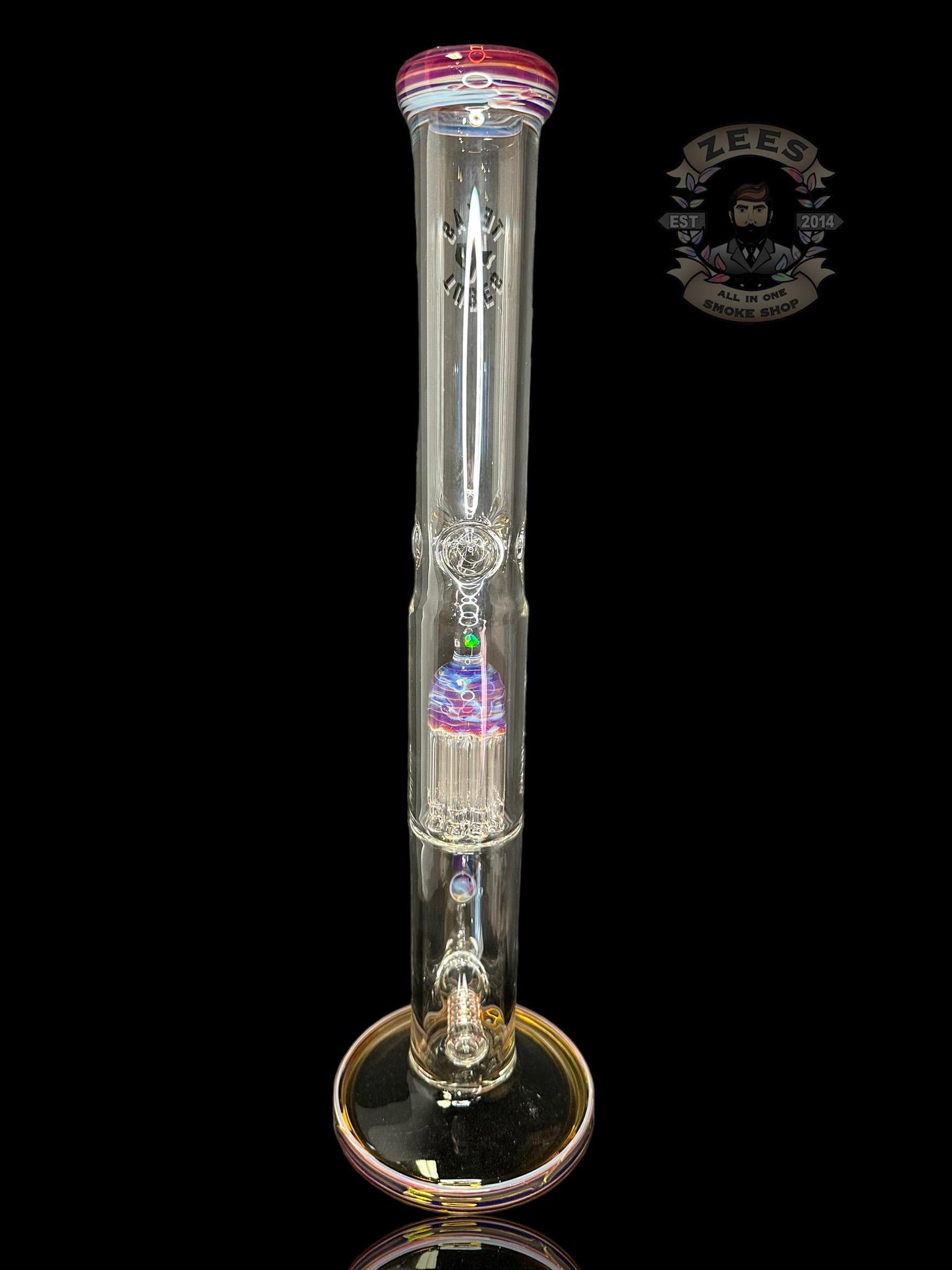 TEXAS TUBES: 18" PURPLE AMBER ENCASED OPAL 9-ARM STEMLINE STRAIGHT TUBE - Image 3