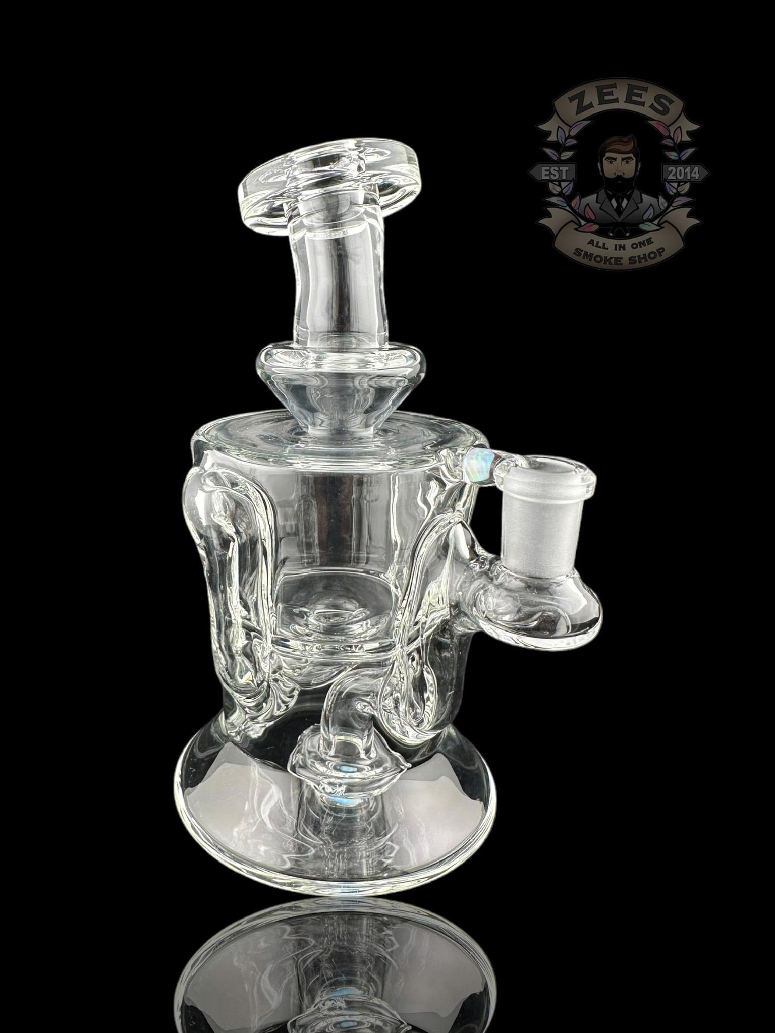 ROWDY GLASS: CLEAR DOUBLE ENCASED OPAL GILLCYCLER #9