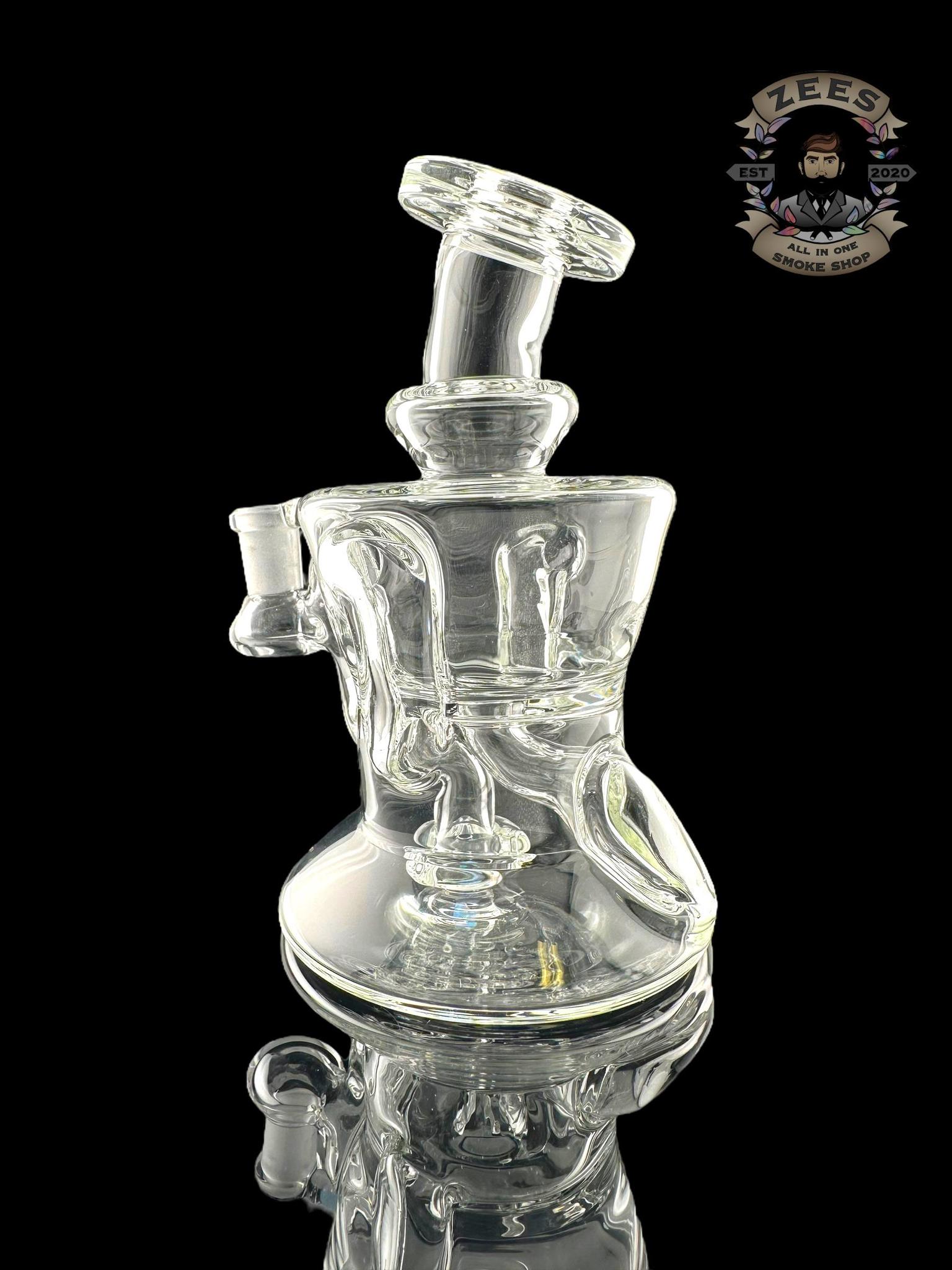 ROWDY GLASS: CLEAR DOUBLE ENCASED OPAL GILLCYCLER #10