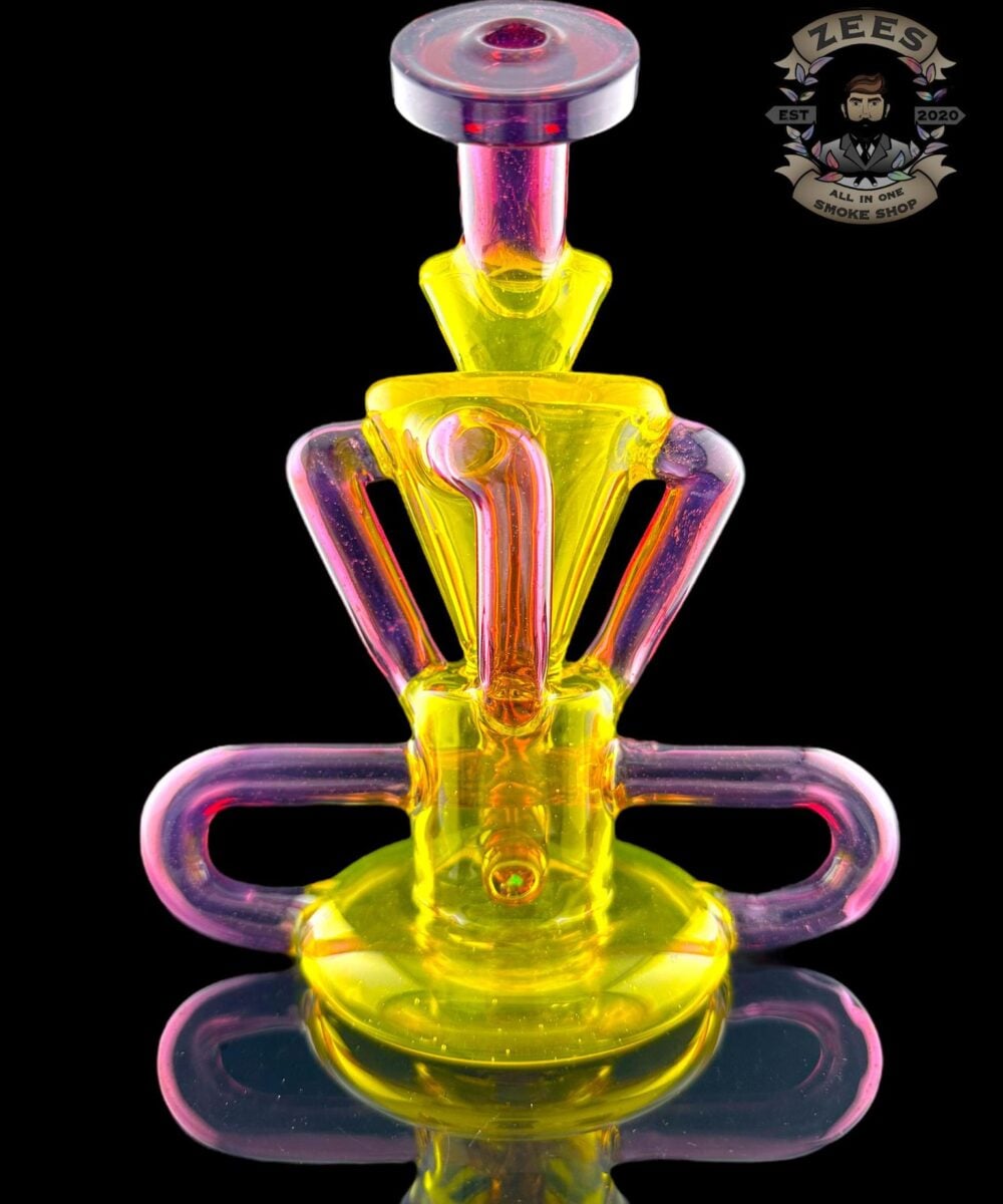 Alternative view of ROWDY GLASS: FULL COLOR T-BONE 4:2 RECYCLER TERPS (CFL) X LIGHT GOLD PURPLE