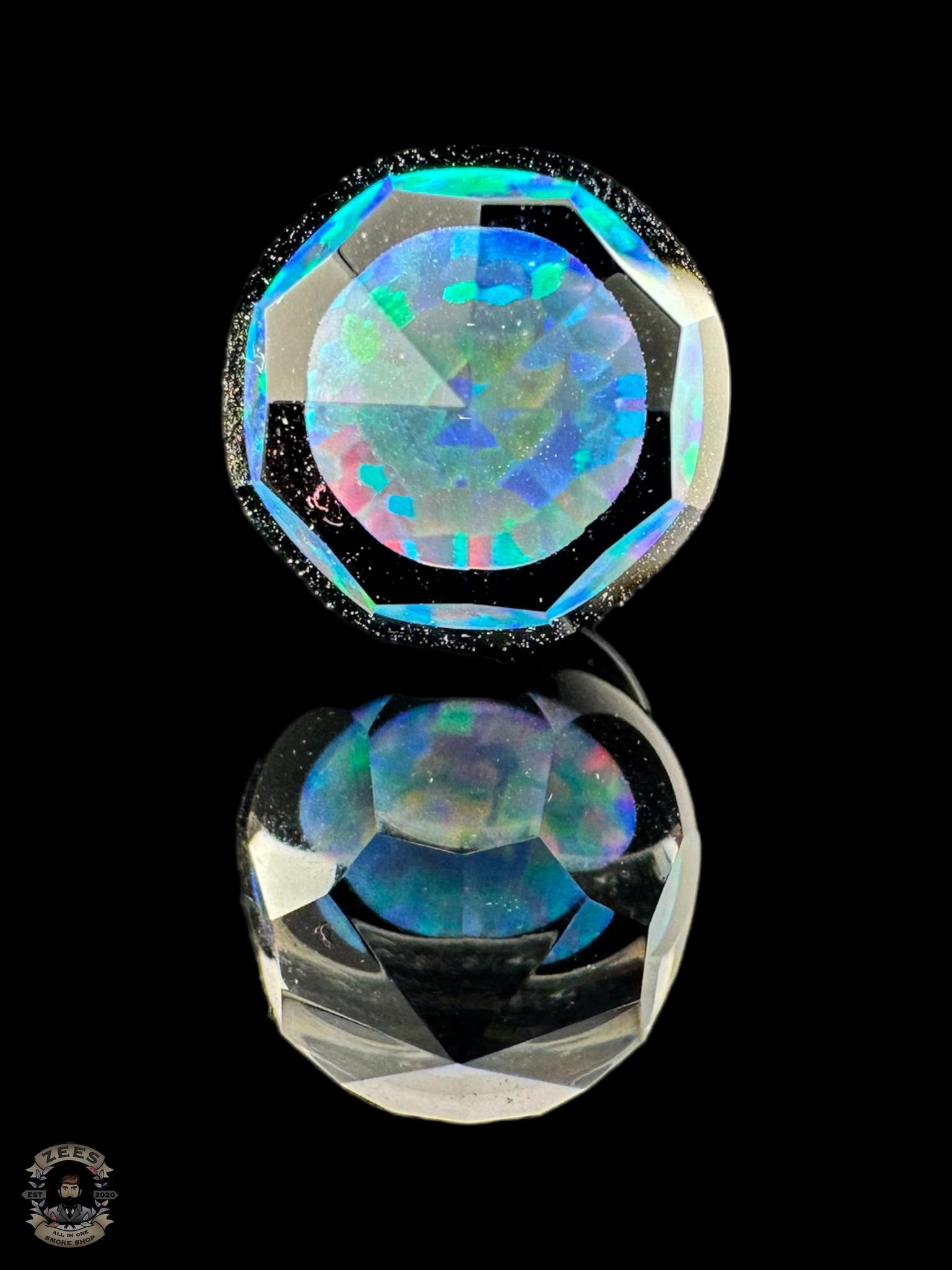 SMIR GLASS X MR FACET: FACETED ENCASED OPAL OCULUS PLUG BLACK BOTTOM