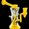 IRIDESCENT GLASS: 8" COLOR ACCENTED GILCYCLER WITH ENCASED OPAL YELLOW CRAYON - Image 4