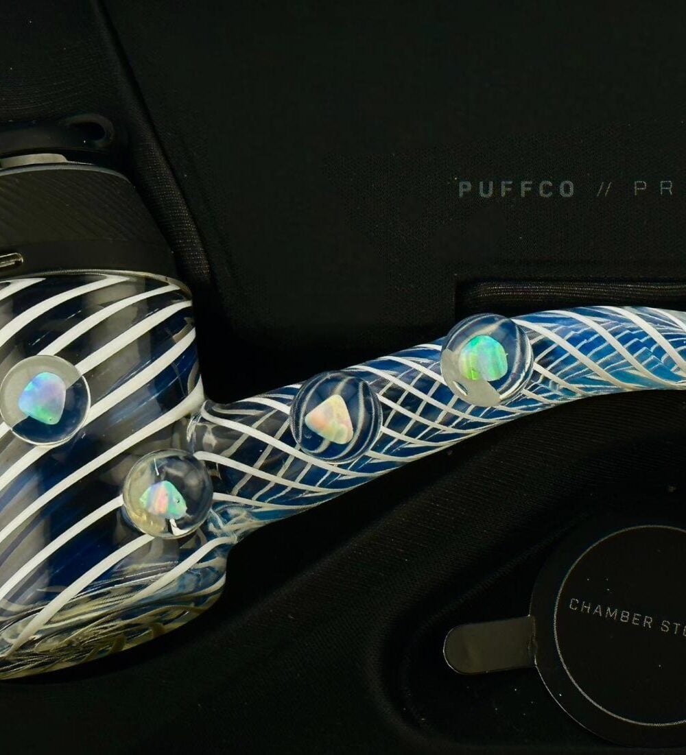 IRIDESCENT GLASS: RETICELLO CASE FITTER PUFFCO PROXY ATTACHMENT - RETICELLO W/ OPALS