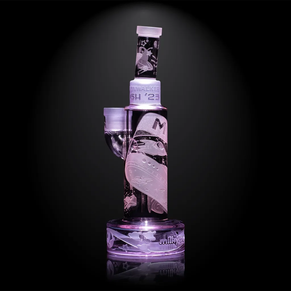 MILKY WAY GLASS: MOONWALKER HIGH 23 7″ DAB RIG- PINK (MK-1336)