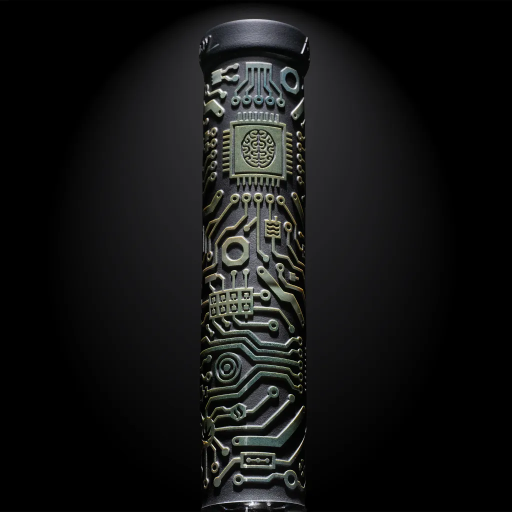 MILKY WAY GLASS: CIRCUITBOARD: SHADOW ART BEAKER (MK-1036) - Image 6
