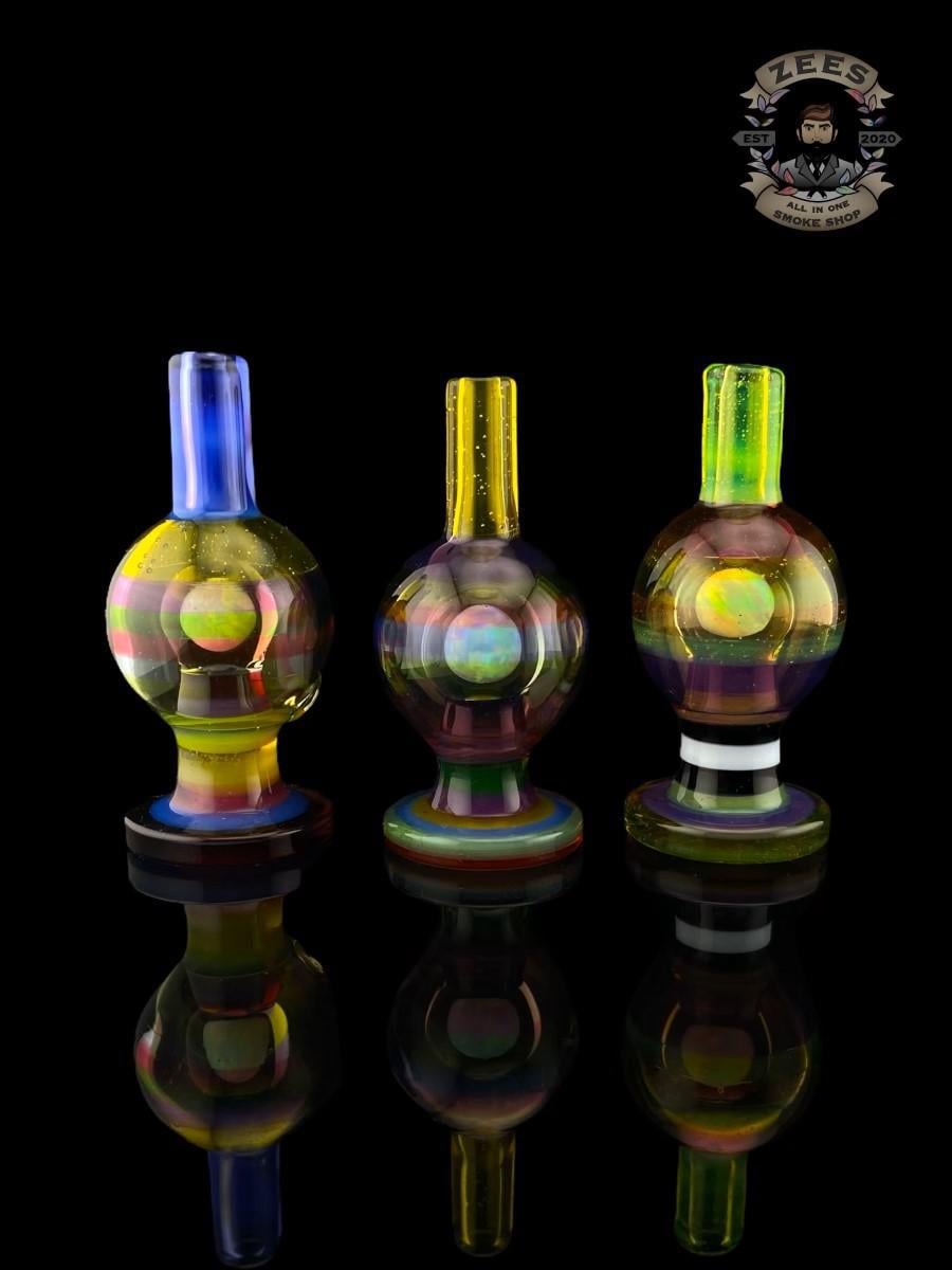 SOUP GLASS: 25MM COSMIC STACKED ENCASED BUBBLE CAP