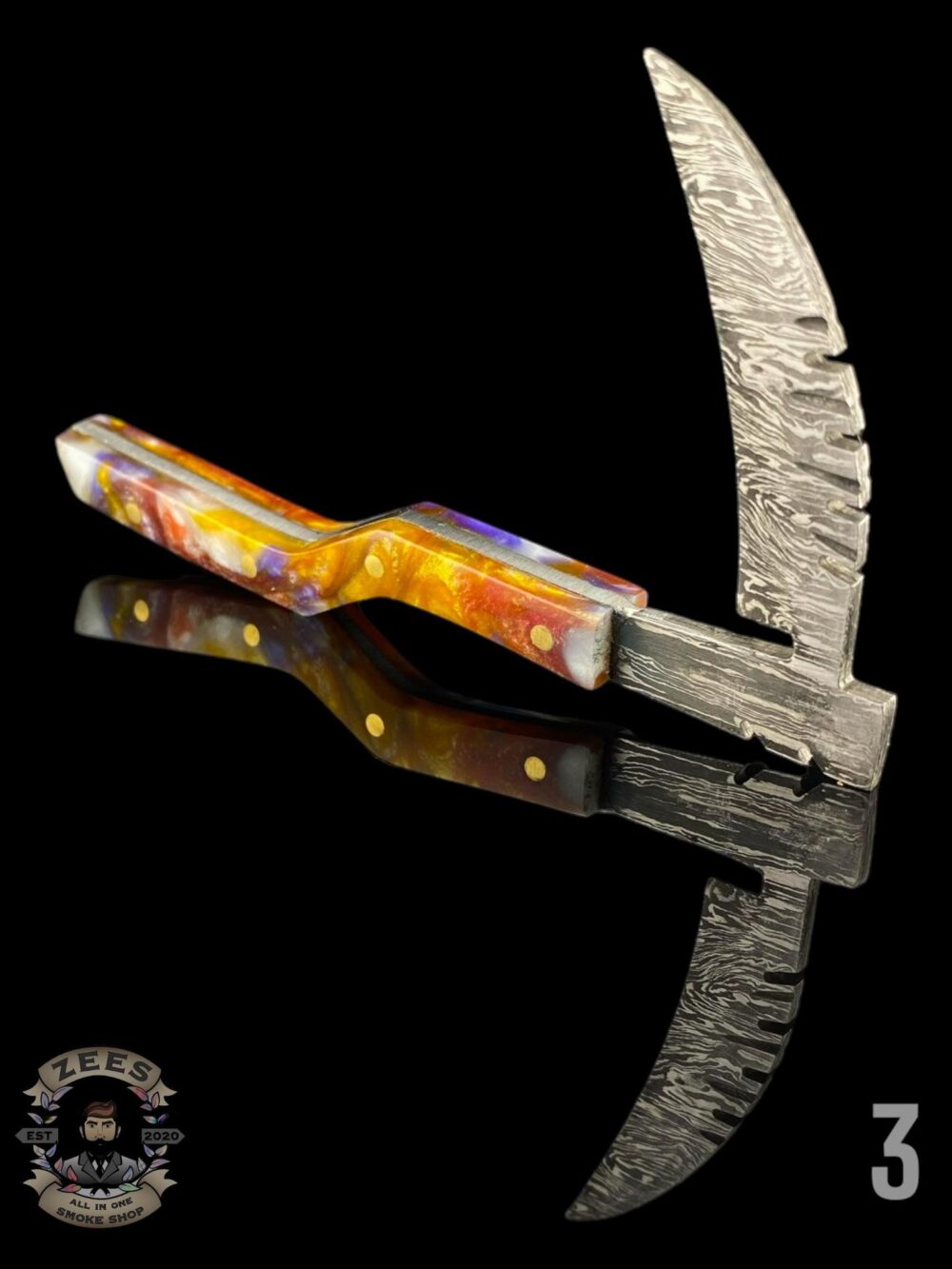 Hyper Knife 6 正規品ホログラムシールつき。 DAMASCUS HK KNIVES: DAMASCUS SCYTHE DABBER | Zee Vapor